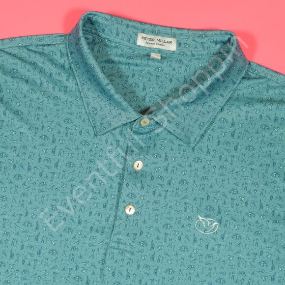 Peter Millar Other - Peter Millar Summer Comfort Golf Shirt Mens 2XL Blue Lake Oconee Hole In One